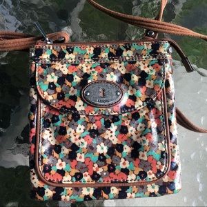 Fossil Key-Per floral crossbody purse